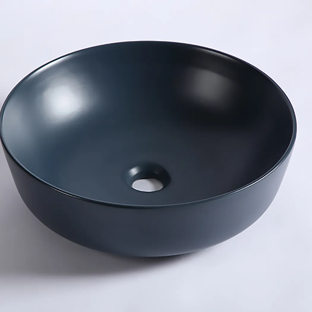 Художественная раковина для ванной комнаты из яркой черной керамики, производитель сантехники, круглая раковина для ванной комнаты
