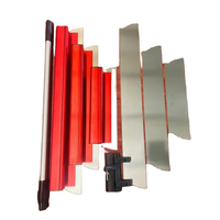 Ensemble de grattoirs industriels DIY de haute qualité en acier inoxydable 20cm/60cm/80cm avec manche en plastique pour mastic mural et plâtre