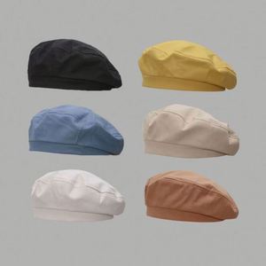 Custom Embroidery Logo Women Casual Beach Warm Plain Vintage Retro <b>Beret</b> Caps Polyester Cotton Adult Octagonal Promotion Gift - Product Image 2