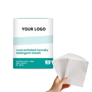Feuilles de détergent à lessive solubles jetables écologiques d'approvisionnement d'usine comprimés de nettoyage solides biodégradables avec parfum frais - Product Image 3