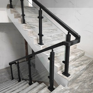 Balustrade moderne en verre trempé sans cadre <span class=keywords><strong>pour</strong></span> balcon de villa, escalier, quincaillerie en acier inoxydable, résistant à la rouille, installation facile - Product Image 2