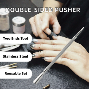 Pousse-cuticules réutilisable double face de haute qualité en acier inoxydable, outil de manucure, cuillère à cuticules, coupe-ongles, kit de pinces - Product Image 2