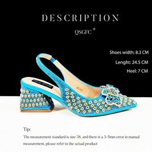 Conjunto de Zapatos de Tacón con Punta Puntiaguda y Pedrería para Mujer, Bolso con Decoración de Cadena de Diamantes, Bolso de Mano en Forma de Caja de Regalo, Mules con Lazo Exquisito y Moderno - Product Image 3