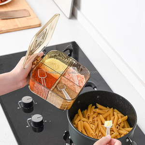 Nouvelle Boîte à Condiments et Épices Hermétique en <span class=keywords><strong>Plastique</strong></span> à 4 Compartiments avec Couvercle et Cuillère pour Rangement de Cuisine - Vente Chaude 2026 - Product Image 6