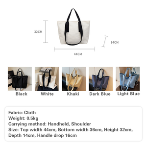 <span class=keywords><strong>Sac</strong></span> fourre-tout en toile de coton écologique décontracté 16 oz, couleur unie tendance, double poignée, <span class=keywords><strong>sac</strong></span> de shopping grande capacité, <span class=keywords><strong>sac</strong></span> à main en toile, logo personnalisé - Product Image 5