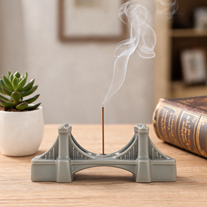 Einzigartiger Architektonischer Brooklyn Bridge Design Keramik-Räucherstäbchenhalter Handgefertigte Tisch-Duftdekoration - Product Image 1