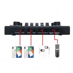 Interface de mixage audio F9 en gros, carte son externe USB pour studio et diffusion en direct avec Bluetooth pour téléphone et ordinateur - Product Image 4