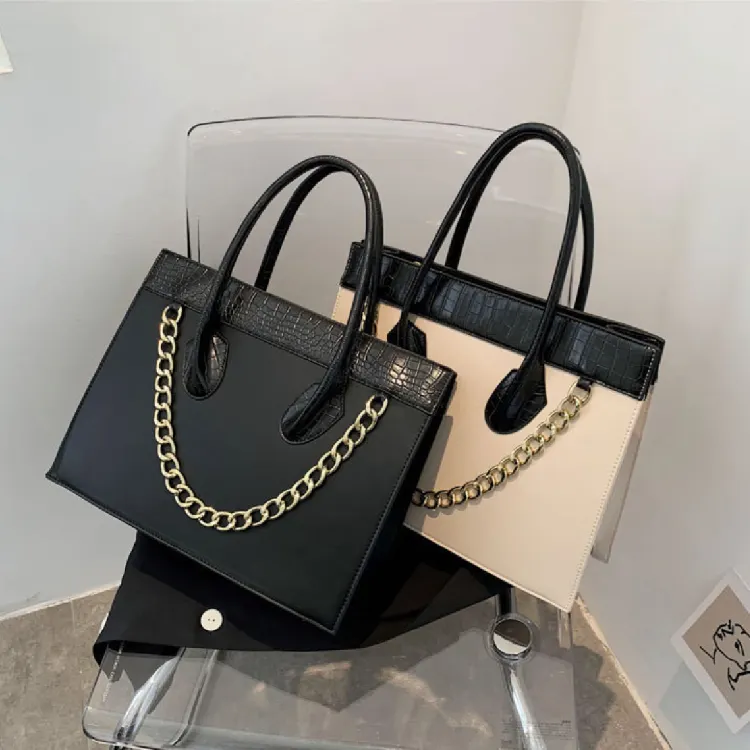 PPRZ05 Bolsas Women Fashion Handbags Croccodle Hand Bag Chains Large Capacity Structured Bags PU Leather Handbag For Ladies