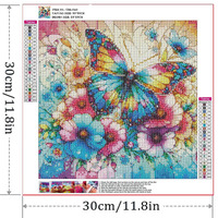 Papillon fleurs points cristal diamant peinture créative décoration murale AB perceuses pierres précieuses perles tissu matériel pour un usage domestique