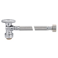 KLOE 820324-02 Robinet d'angle à raccord rapide 1/2 po FIP, connecteur de robinet en acier inoxydable SUS304, tuyau flexible métallique tressé sans plomb CUPC