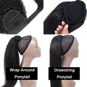 Letsfly 9A Ponytail Human <b>hair</b> <b>Extensions</b> Natural Black 10-30 Inches Water Wave Human <b>Hair</b> <b>Hair</b> Weft Double Weft - Product Image 2
