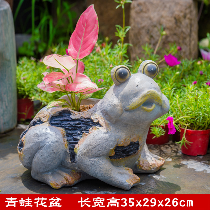 Maceta con forma de rana, 35X29X26CM