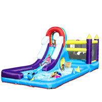 Structure gonflable d'extérieur en PVC Oxford pour divertissement aquatique, mur d'escalade, toboggan et piscine à balles géante triangulaire pour enfants, usage domestique et scolaire