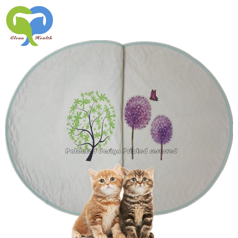 Цифровой сублимации технология круговой Форма Круглый pee pad Многоразовые быстро поглощающие Собака Pad Водонепроницаемый машинная стирка