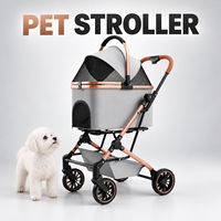 Poussette pliable pour animaux de compagnie, capacité de charge 35 kg, pliage en 3 étapes, panier amovible, roues pivotantes en EVA, poussette pour chien et chat, OEM ODM