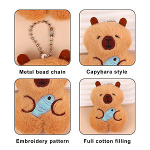Llavero de Peluche de Capibara Divertido y Adorable, con Cara Feliz, Estrella de la Suerte, que Grita, Colgante para Bolsa, Amuleto, Peluches, Llaveros de Capibara - Product Image 6