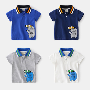 Chemise d'été en coton à manches courtes pour garçons, avec motif de dessin animé, fabriquée en Chine, vente en gros - Product Image 1