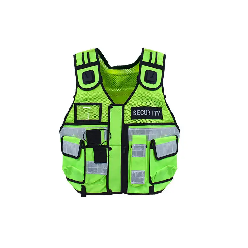Colete personalizável reflexivo de proteção e segurança, colete universal de tecido oxford ajustável, para ombros, patrulha de segurança, roupas