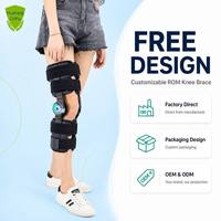 Attelle de genou articulée post-opératoire avec support télescopique en acier, double verrouillage de flexion et d'extension, pour la récupération du ménisque