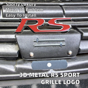 Logo Métallique Sportif Stéréoscopique 3D RS de Luxe Auto-adhésif Réutilisable pour Modification de Calandre de Voiture Marque CR - Product Image 2