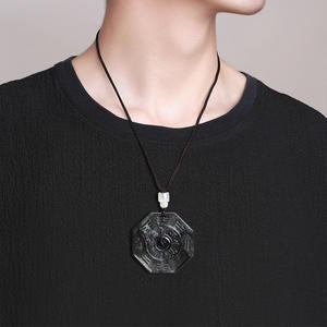 Pendentif en jadéite naturelle du Myanmar Tai Chi, bijoux pour femmes, vente en gros de jade, cadeau avec certificat d'évaluation HJ90 - Product Image 4