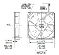 Ventilateur de refroidissement axial avec roulement à billes 4710NL-05W-B59/B50/B19/B10/B30/B39/B40/B49, convertisseur 5V-500V NMB
