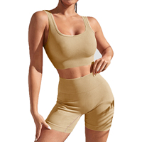 Ensembles de sport personnalisés colorés et doux pour femmes, sous-vêtements de fitness, vêtements de musculation, vêtements de yoga, en nylon sexy sans couture