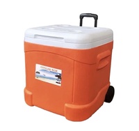 Roues refroidisseur de glace 55L grande capacité chariot glacière pour camping plage coffre à glace longue durée isolé boîte de refroidissement à roues