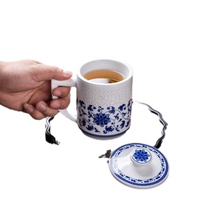 Taza de té exquisita verde y blanca de Jingdezhen, taza de oficina blanca de alta calidad, juego de té al por mayor, diseño exquisito, LOGO personalizado - Product Image 5