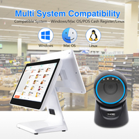 Lecteur de codes QR omnidirectionnel 2D YHD-9601D à détection automatique, scanner de codes-barres de bureau pour les magasins de détail, les supermarchés, les centres commerciaux et les entreprises