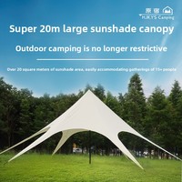 Tente de réception extensible en toile imperméable pour 15-30 personnes, 6m x 10m, idéale pour le camping, la plage, l'ombrage, les mariages et les événements en extérieur