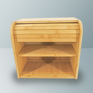 Sourced directly from the manufacturer: Double-layer dustproof <b>bamboo</b> storage box, large capacity, flip-top, Nordic style, - Product Image 1