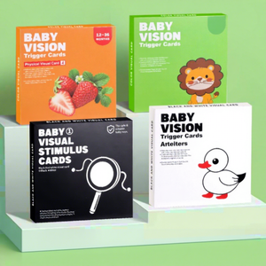 Tarjetas de Estimulación Visual para Bebés de 0 a 36 Meses, en <span class=keywords><strong>Blanco</strong></span> y Negro, Tarjetas de Educación <span class=keywords><strong>Temprana</strong></span> a Color, Hechas de Papel, en Inglés - Product Image 1