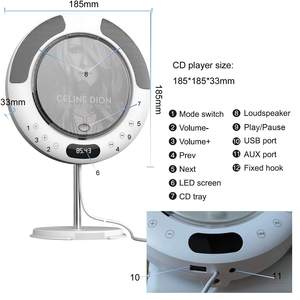Nuevo Reproductor de CD Inalámbrico 360 °   Sistema de Audio Portátil con Pantalla Giratoria, Altavoz Integrado, Radio FM, Reproductor de MP3 USB/TF, para Hogar y Oficina - Product Image 2