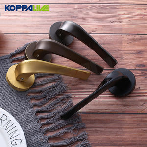 סט מנעולי דלת יצירתי אירופאי מנחושת מלאה של KOPPALIVE, ידיות דלת מעץ דו-צדדיות לחדר שינה עם מנעול - Product Image 4