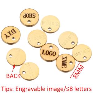 50 Piezas de Etiquetas Personalizadas con Grabado Láser de Nombre y LOGO en Acero Inoxidable para Extensión de Cadena de Collar Venta al por Mayor - Product Image 5