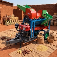 Décortiqueuse mobile multifonctionnelle diesel pour le décorticage du maïs, du blé, du sorgho, du soja et autres cultures.