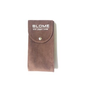 Yeni lüks tasarım özel logo baskılı küçük zarf flep kadife takı çantası süet parfüm torbalar Snap düğmesi ile - Product Image 2