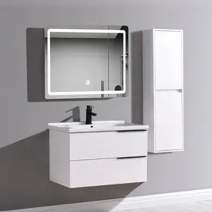水槽橱柜下白色浴室现代防水浴室梳妆台柜