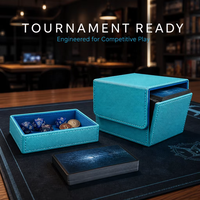 Boîte de rangement pour cartes 100+ avec couvercle détachable, boîte de rangement pour cartes à collectionner TCG, capacité de 100+ cartes à double pochette, boîte de rangement pour cartes de sport et de collection