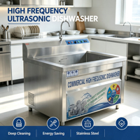 Lave-vaisselle ultrasonique en acier inoxydable 201/304, lave-vaisselle automatique commercial continu pour restaurant, certifié CE