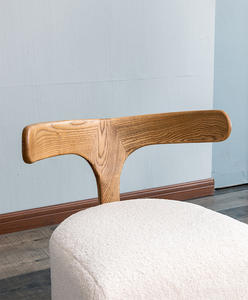 Chaise de baleine en bois massif de design moderne dans un <span class=keywords><strong>fauteuil</strong></span> de canapé simple <span class=keywords><strong>blanc</strong></span> pour salon salle à manger loisirs changement confortable - Product Image 4