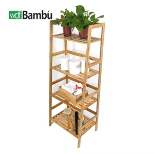<span class=keywords><strong>Etagere</strong></span> De Rangement, échelle De bain, étagère De douche, support De salle De bain multifonctionnel en bambou à 4 niveaux pour toilettes, nouvelle collection - Product Image 1