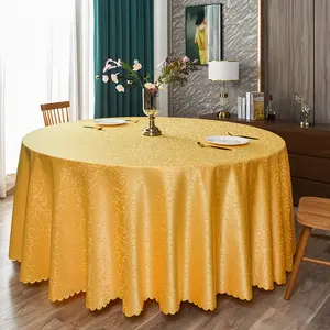 Luxury 132 Round Damask White Table Cloth For Wedding Round Polyester
