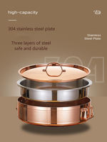 5,5L Gehämmerter Chafing Dish aus 304 Edelstahl mit Warmhaltebehälter für Buffets in Hotels, Restaurants und bei Catering-Events