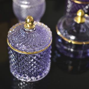 Porte-bougie vintage vide en <span class=keywords><strong>verre</strong></span>, en améthyste, aromathérapie multicolore, pot <span class=keywords><strong>de</strong></span> Luxe en vrac - Product Image 2