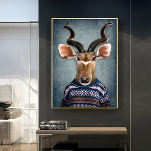 Pittura su tela Art Deco con animali astratti retrò <span class=keywords><strong>da</strong></span> parete con vestito di elefante leone per soggiorno decorazioni per la casa <span class=keywords><strong>Poster</strong></span> - Product Image 5