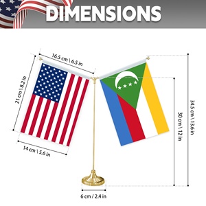 Флаг Comoros настольный флаг зеленый белый красный желтый полоса и Луна Звезда стол для конференц-зала с украшением - Product Image 2