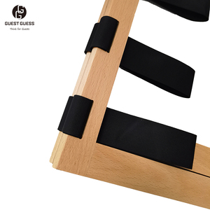 Porte-bagages en bois de hêtre massif robuste Conception pliable et durable pour les supports de rangement et les étagères de chambre d'hôtel - Product Image 4