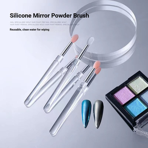 <b>Silicone</b> Powder Dusting <b>Stick</b> with Dust Proof Cap Reusable Multifunctional Nail Magic Mirror Chrome Powder Tool for Manicure - Product Image 4